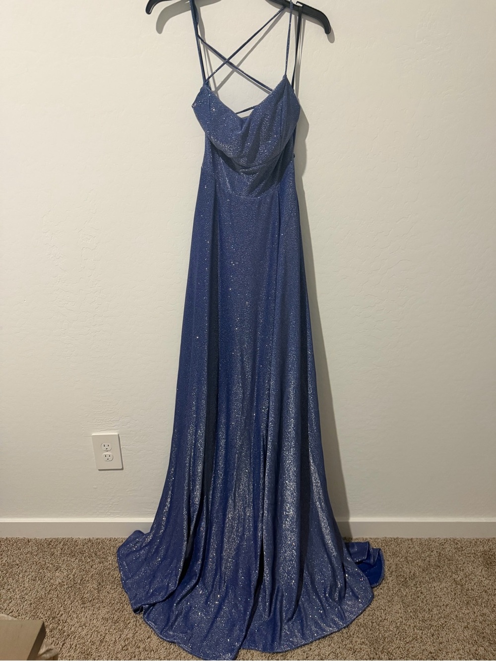 Coya collection Sparkle Royal Blue Strappy Evening Gown